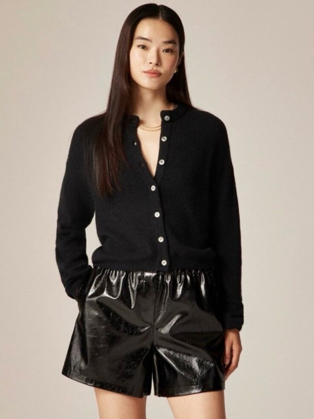 J Crew Supersoft Bubble Hem Cardigan Black XS Soft Sweater CN226 Wool Blend